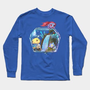 ut-Undyne Alphys in waterfall Long Sleeve T-Shirt